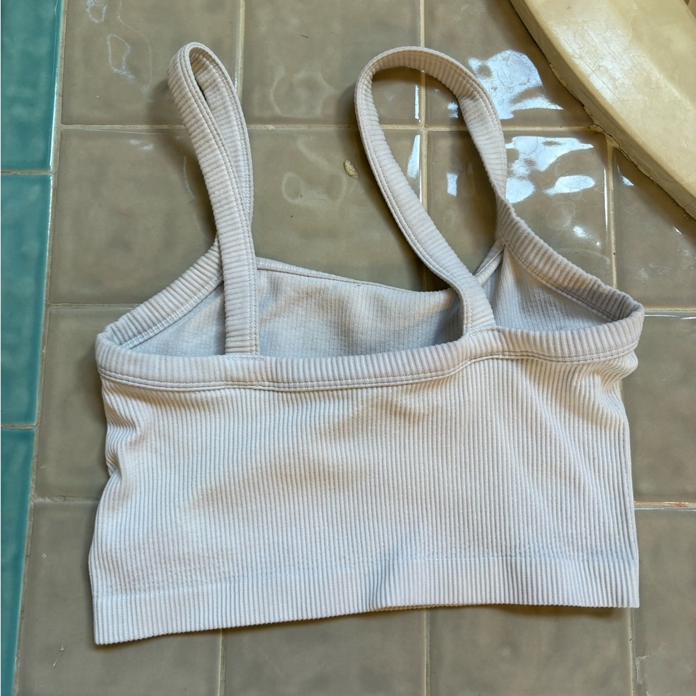 Colsie Ribbed Beige Tank Top - Picture 2 of 3